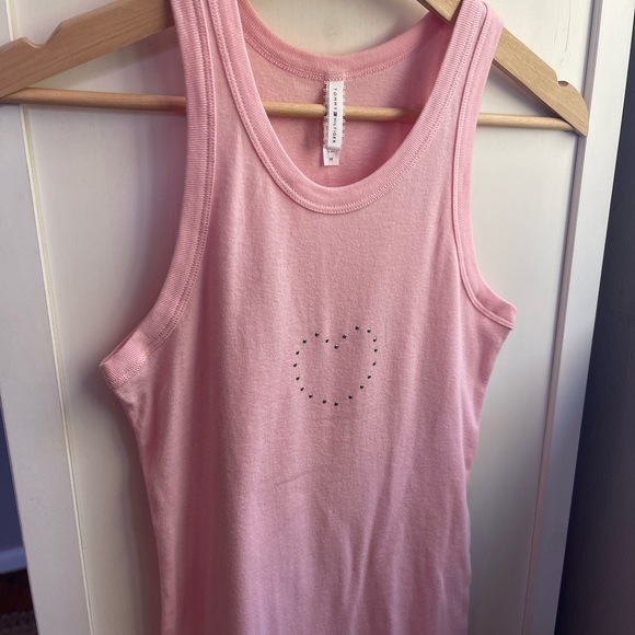 NWT Tommy Hilfiger Intimates Pink Racerback Tank-top with Silver Heart Stud Y2K - Picture 3 of 10